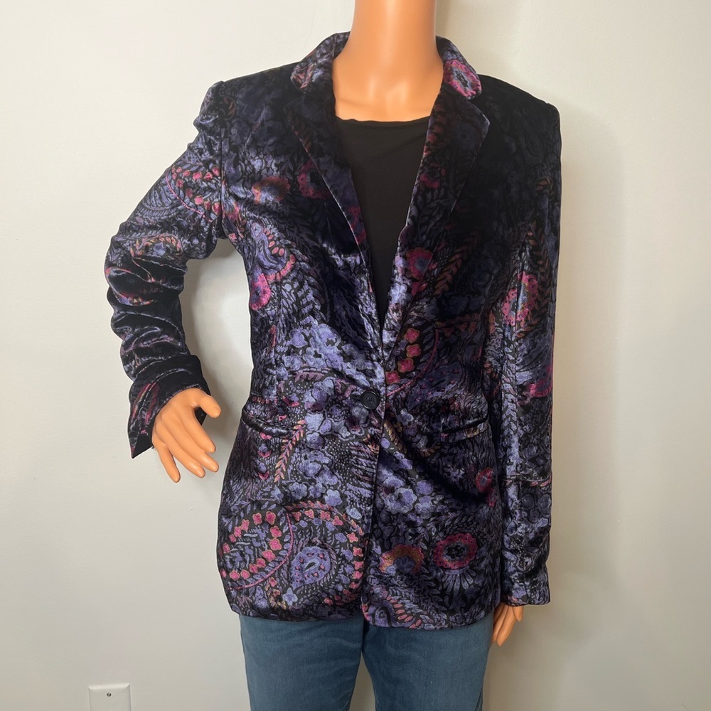 ✨💜 Early Ann Taylor LOFT Velvet Blazer • 1996 Vintage  Rare Statement Piece 💜✨ - Picture 4 of 5